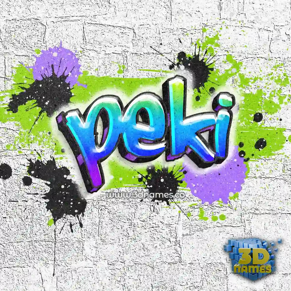 peki in Graffiti Grunge style - 3D name wallpaper