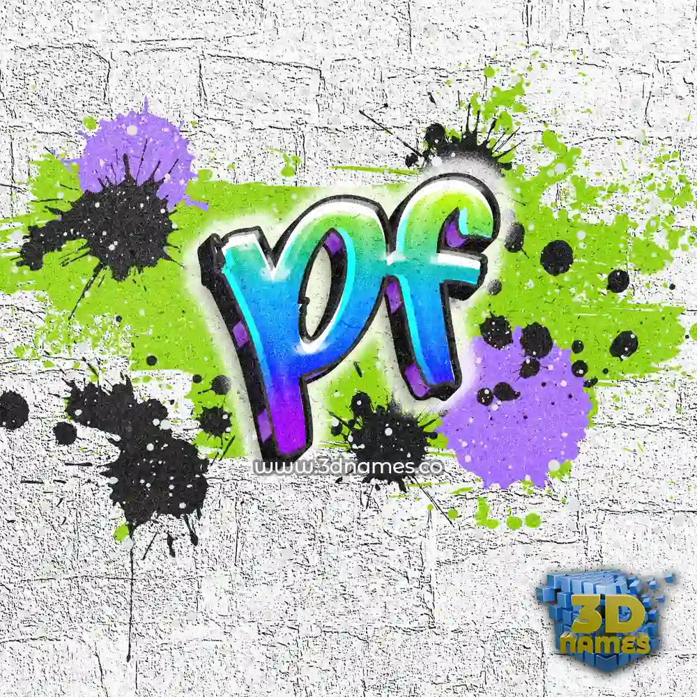 pf in Graffiti Grunge style - 3D name wallpaper