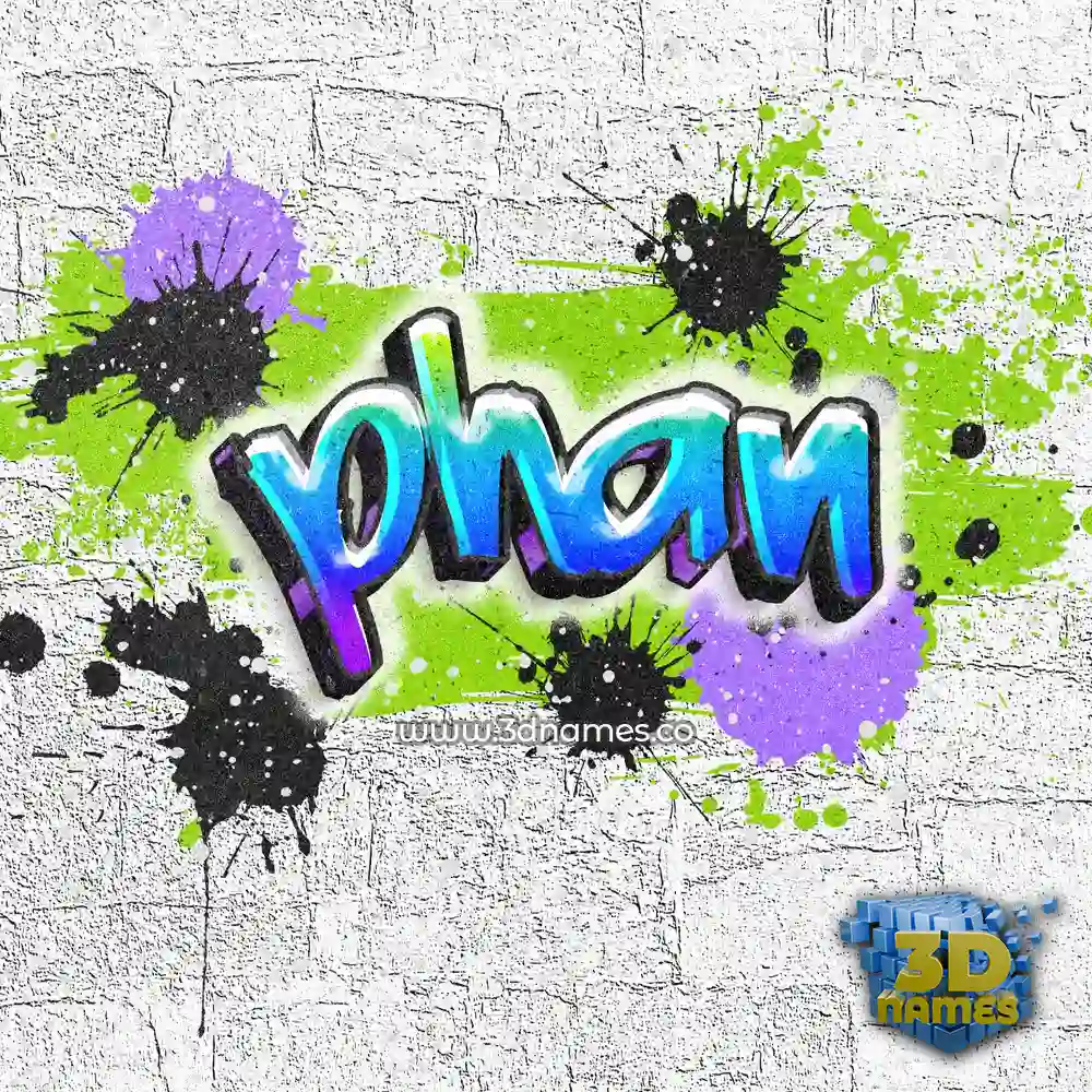 phan in Graffiti Grunge style - 3D name wallpaper