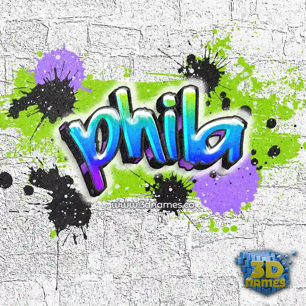 phila in Graffiti Grunge style - 3D name wallpaper