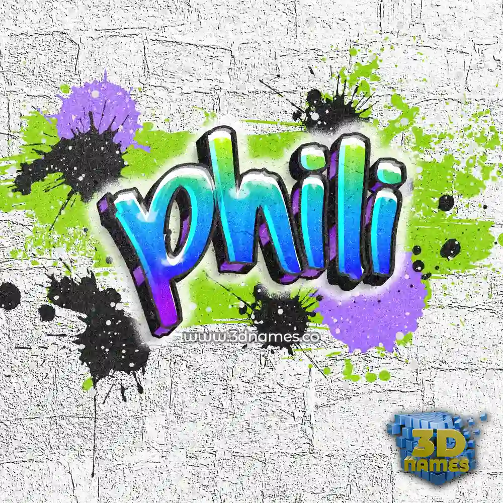 phili in Graffiti Grunge style - 3D name wallpaper