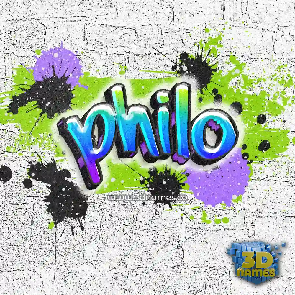 philo in Graffiti Grunge style - 3D name wallpaper