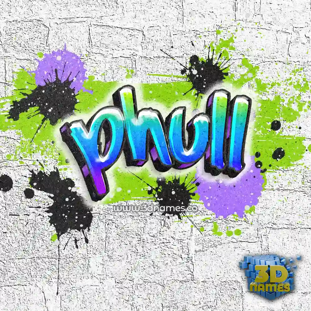 phull in Graffiti Grunge style - 3D name wallpaper