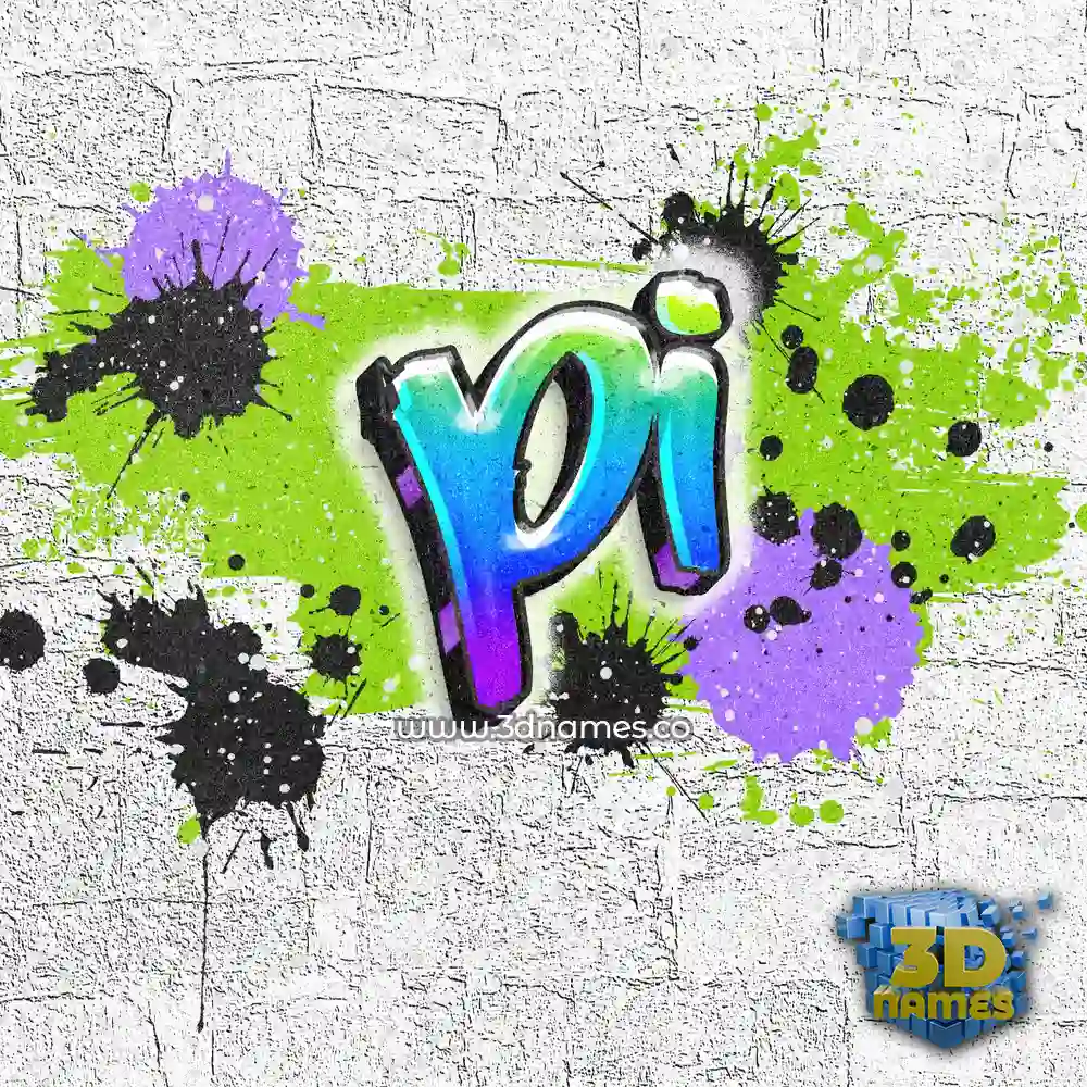 pi in Graffiti Grunge style - 3D name wallpaper