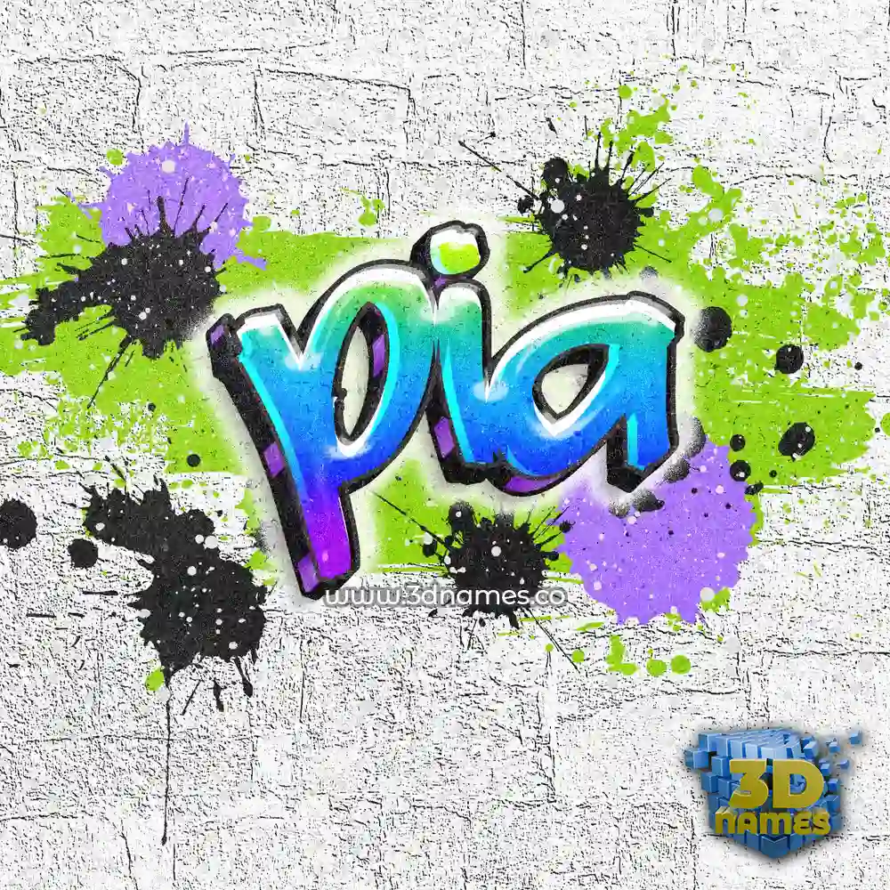 pia in Graffiti Grunge style - 3D name wallpaper