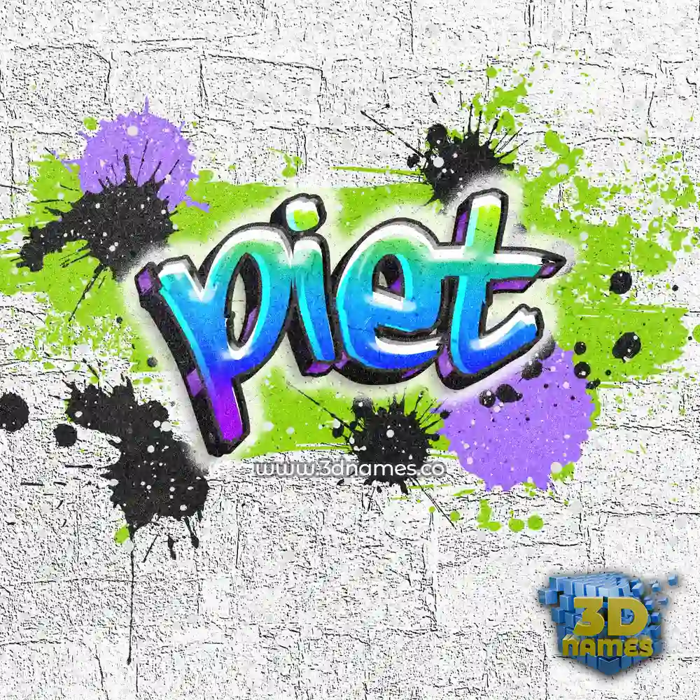 piet in Graffiti Grunge style - 3D name wallpaper