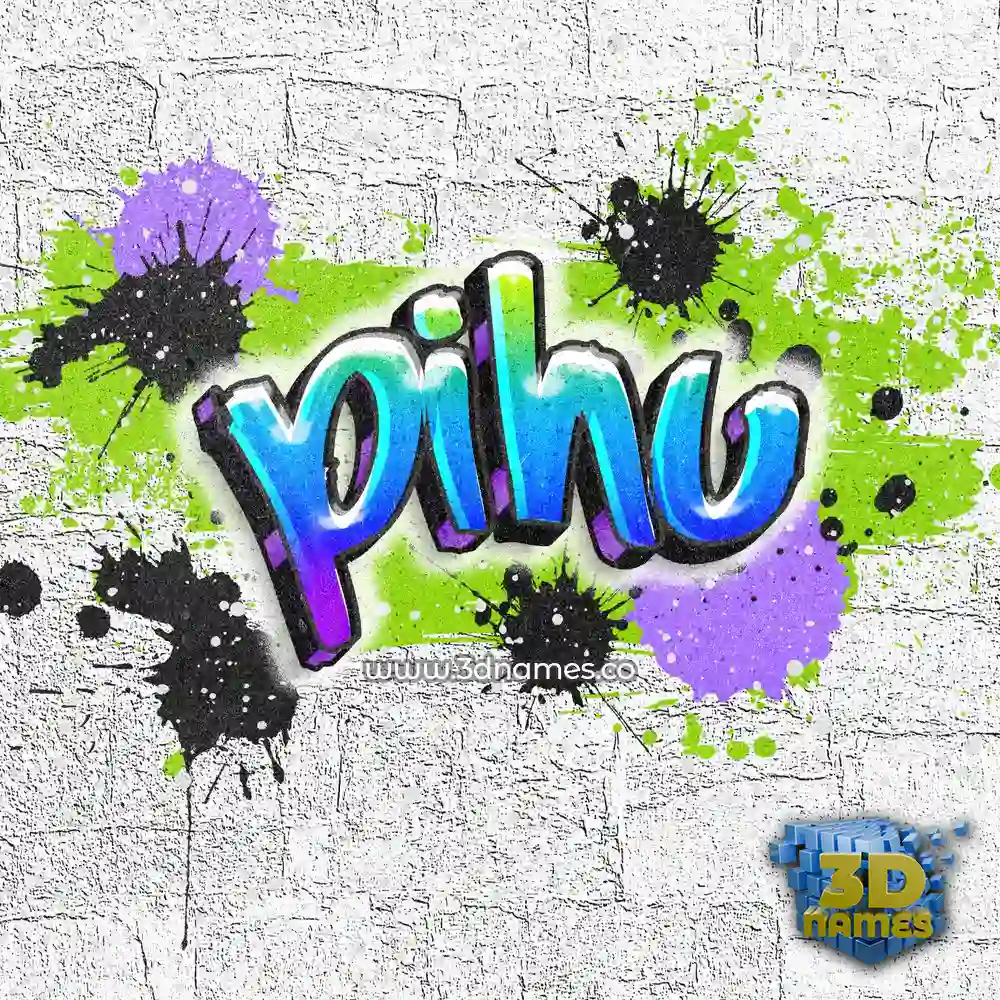 pihu in Graffiti Grunge style - 3D name wallpaper