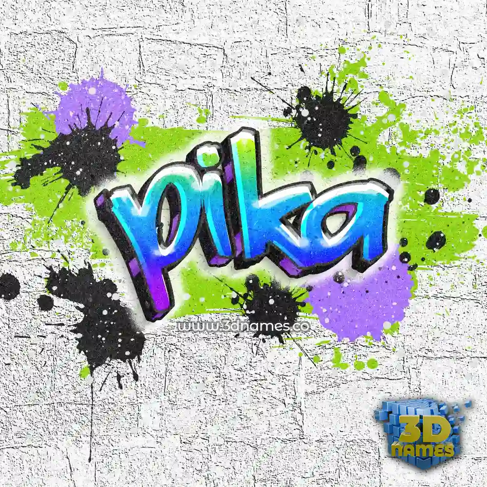 pika in Graffiti Grunge style - 3D name wallpaper