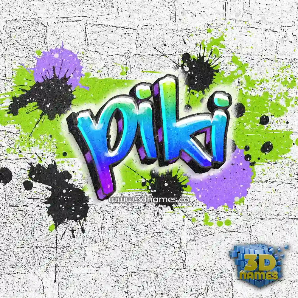 piki in Graffiti Grunge style - 3D name wallpaper