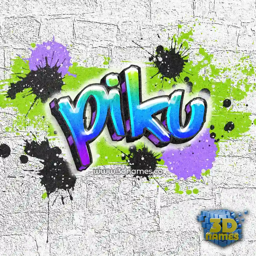 piku in Graffiti Grunge style - 3D name wallpaper