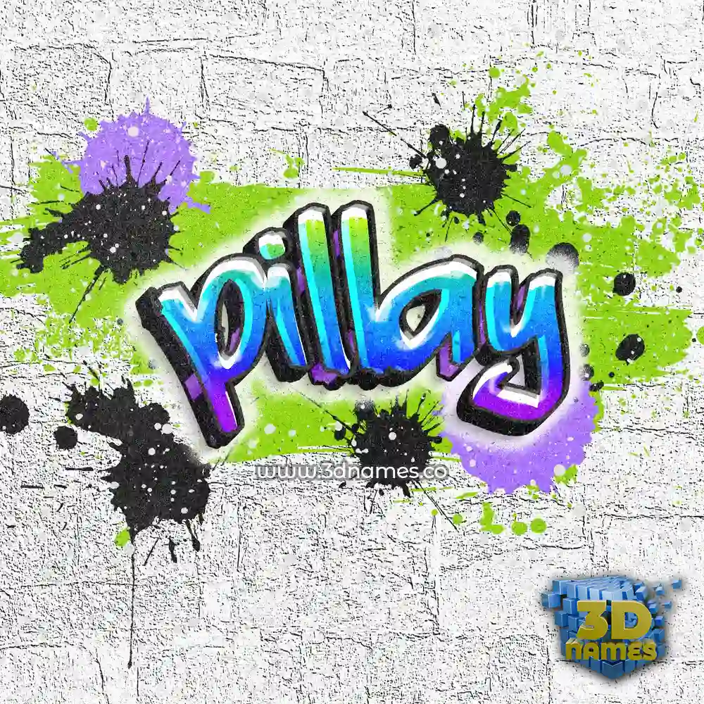 pillay in Graffiti Grunge style - 3D name wallpaper