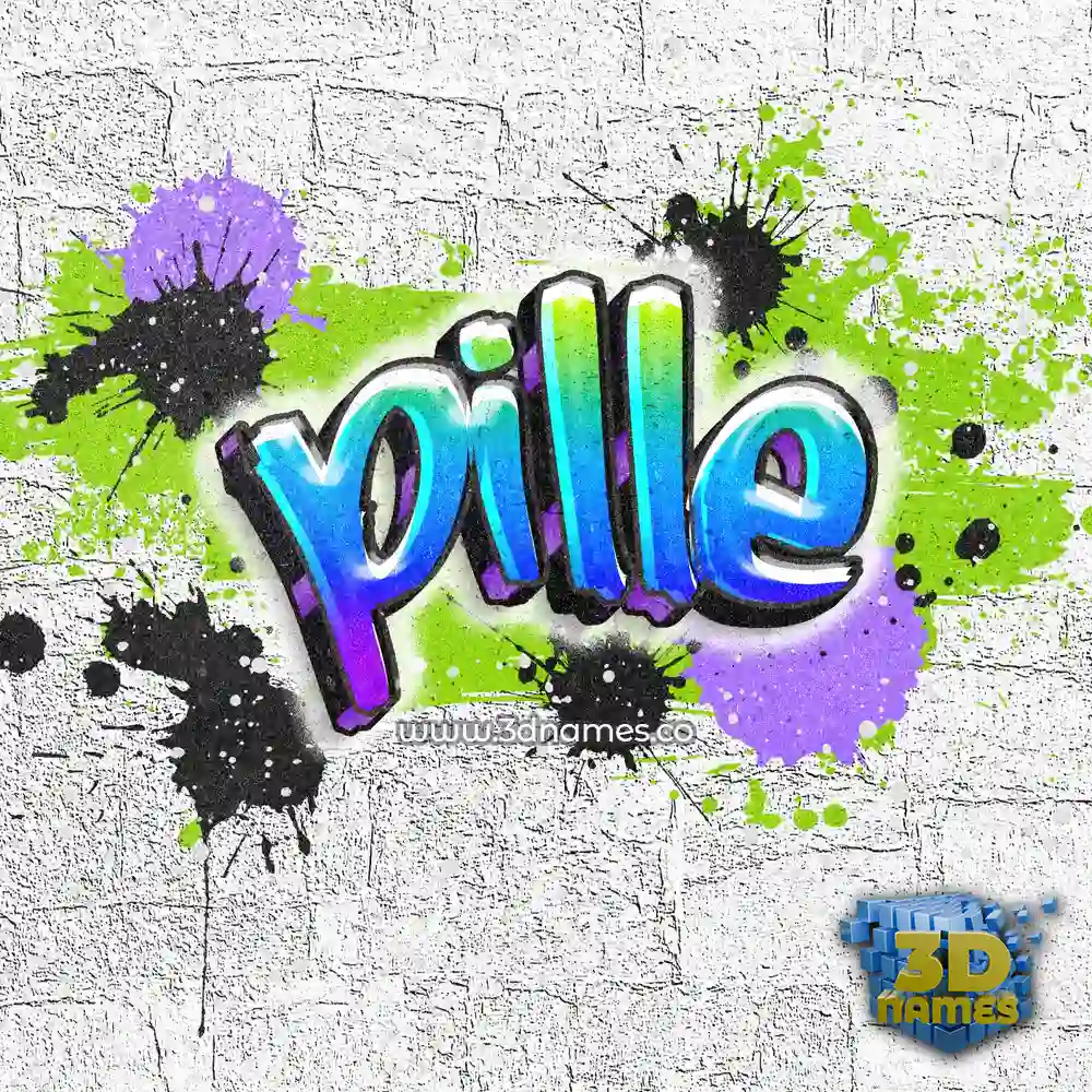 pille in Graffiti Grunge style - 3D name wallpaper