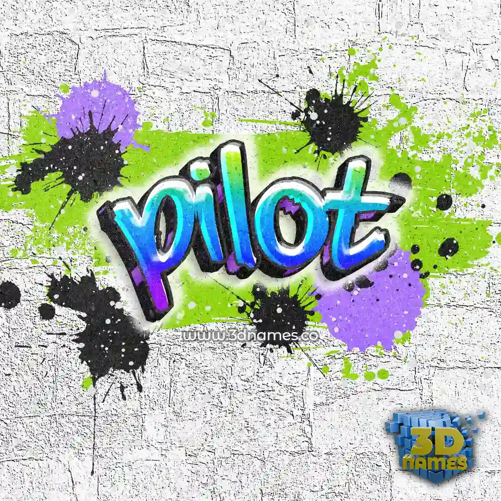 pilot in Graffiti Grunge style - 3D name wallpaper