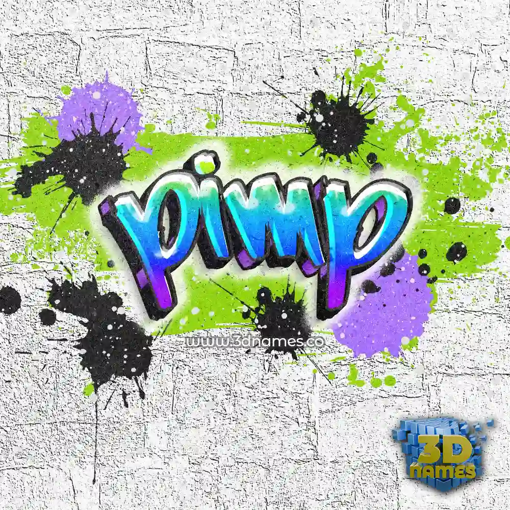pimp in Graffiti Grunge style - 3D name wallpaper