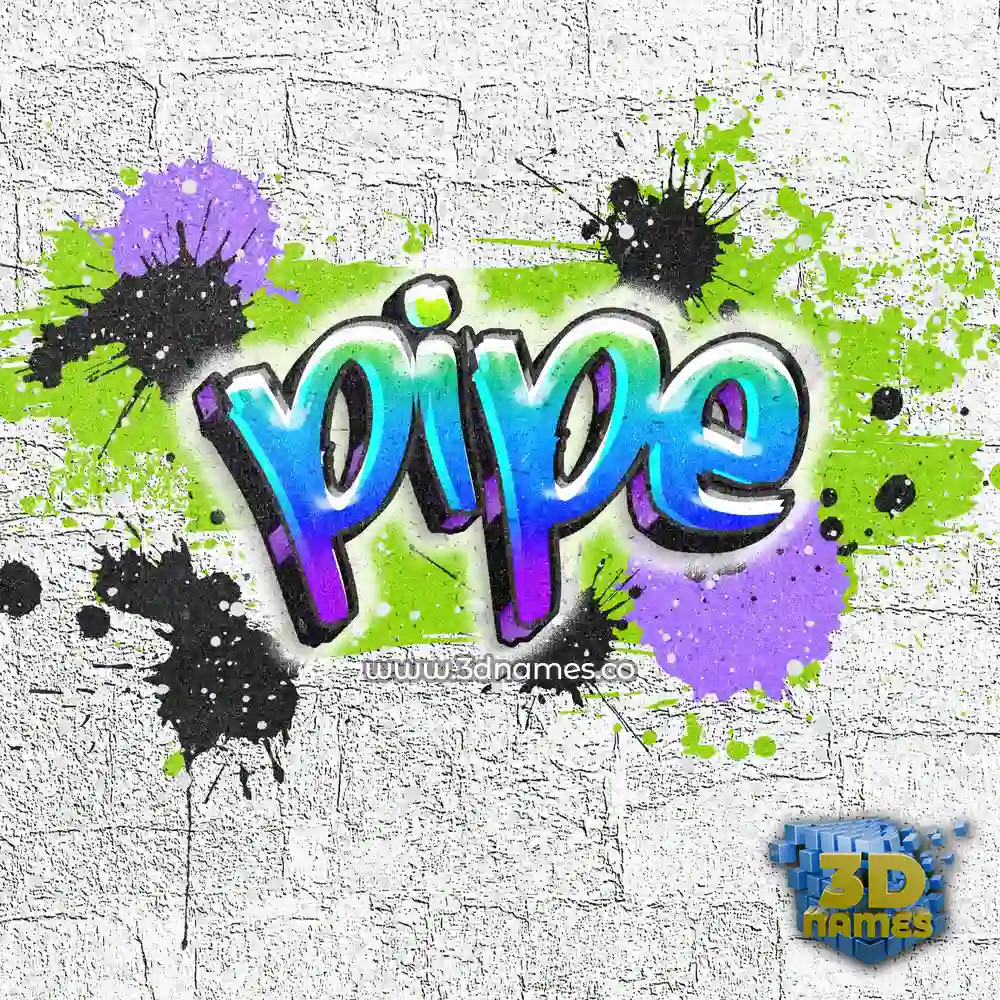 pipe in Graffiti Grunge style - 3D name wallpaper