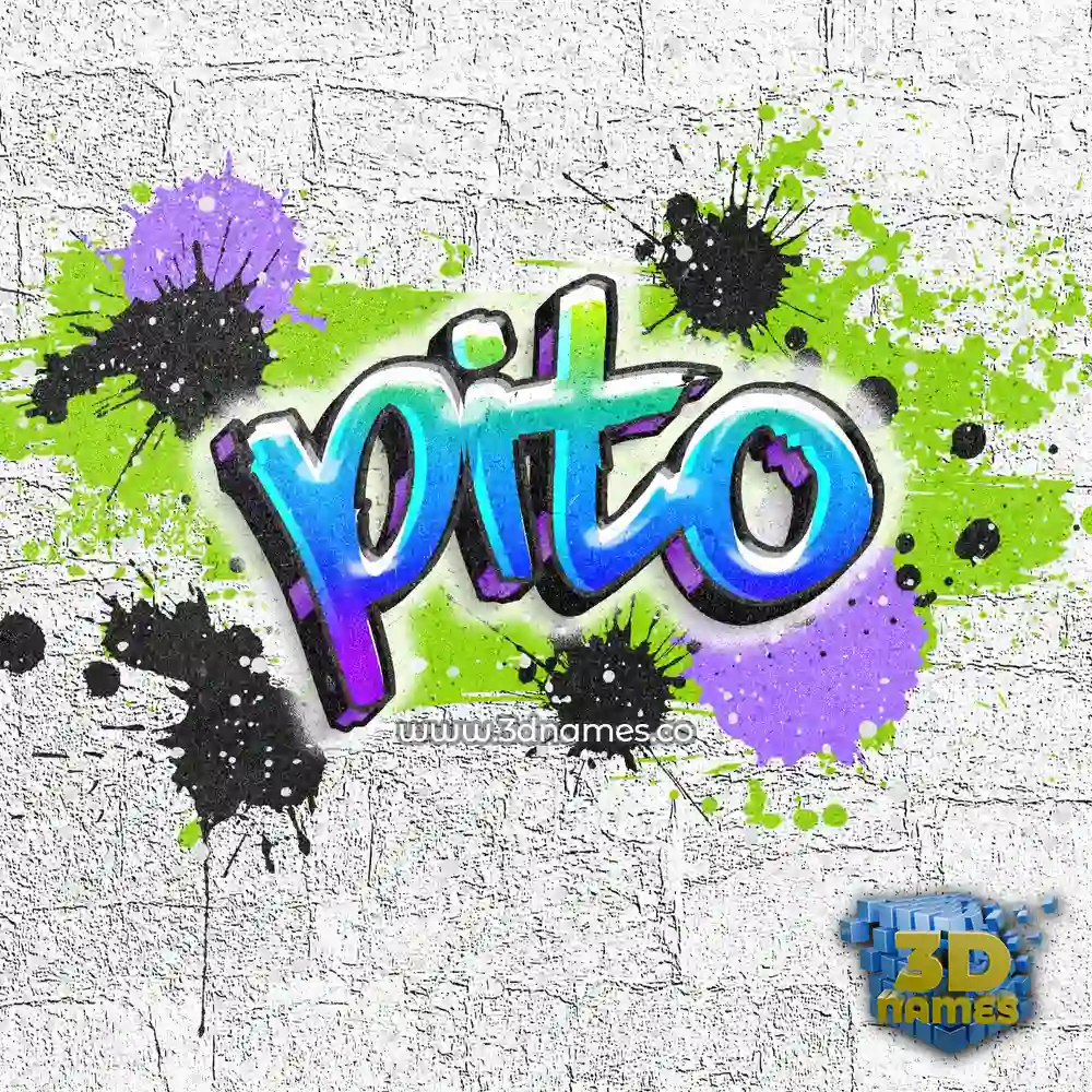 pito in Graffiti Grunge style - 3D name wallpaper