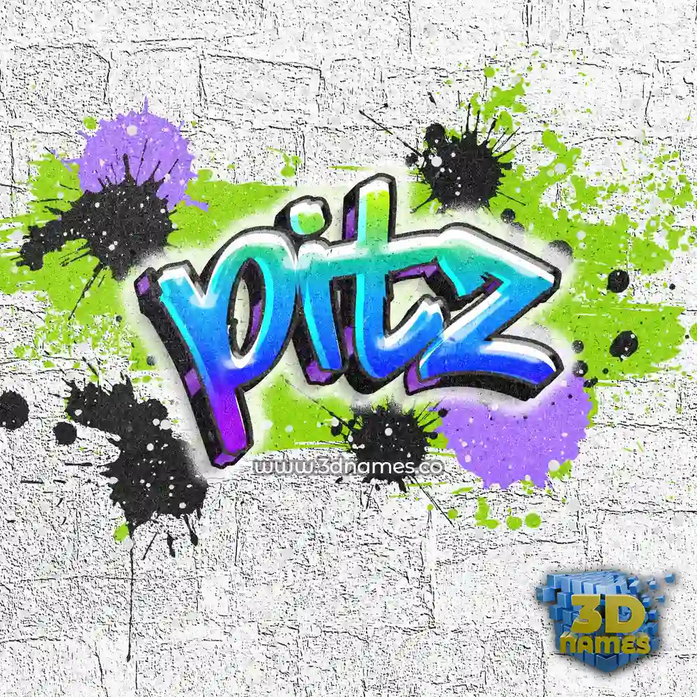 pitz in Graffiti Grunge style - 3D name wallpaper