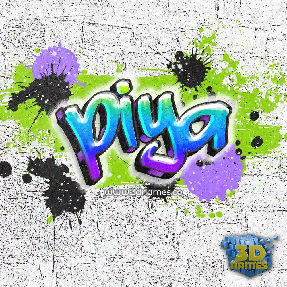 piya in Graffiti Grunge style - 3D name wallpaper