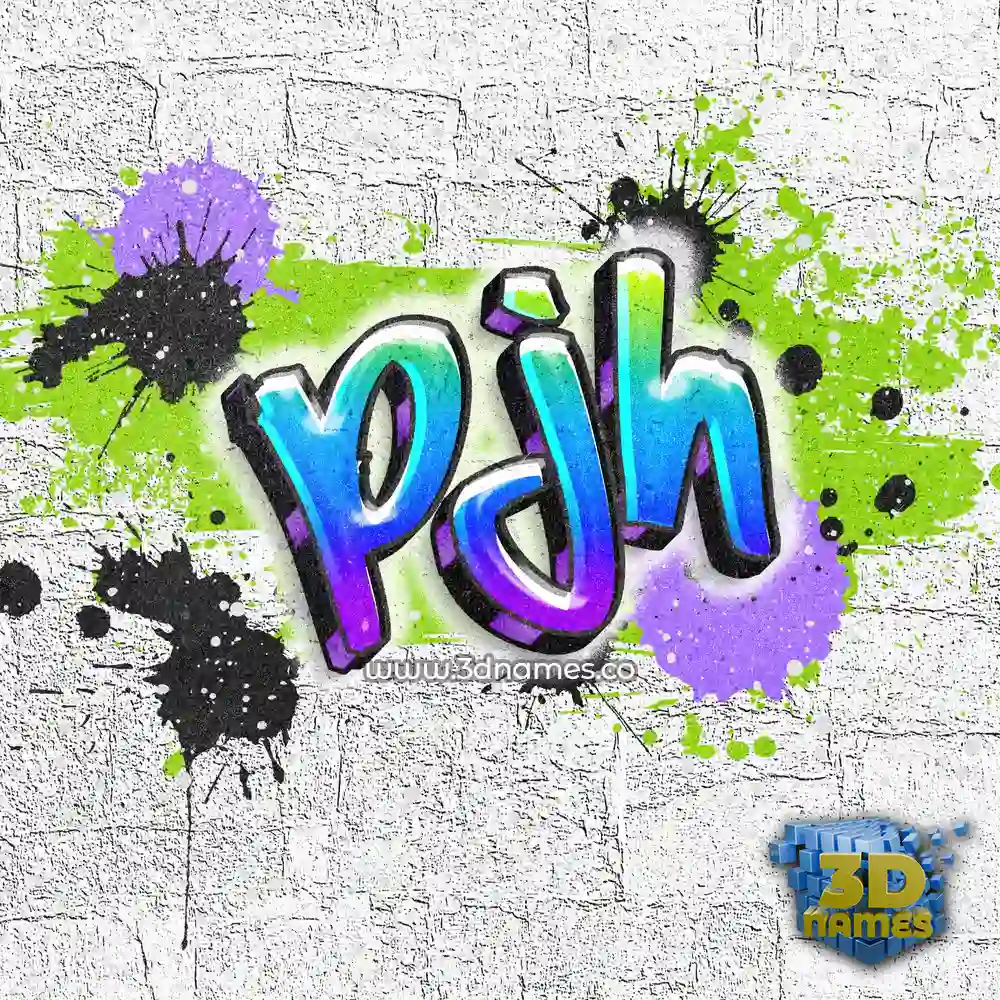 pjh in Graffiti Grunge style - 3D name wallpaper