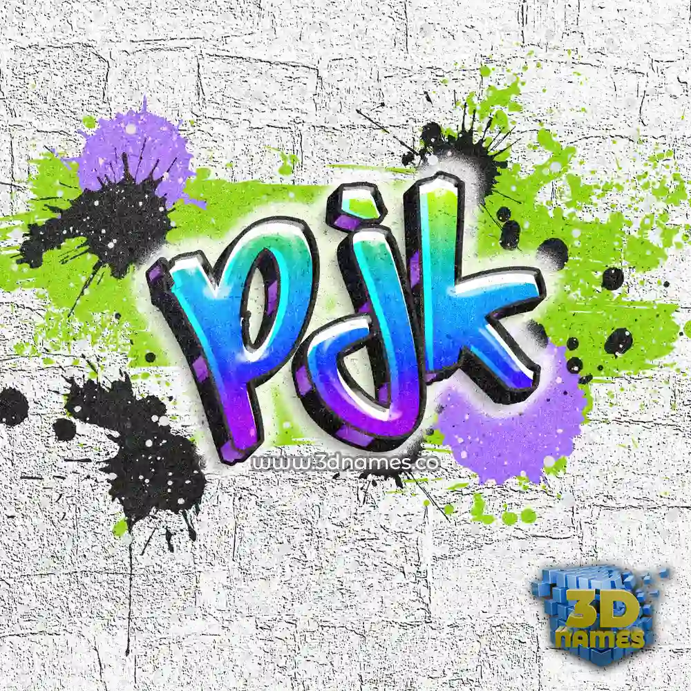 pjk in Graffiti Grunge style - 3D name wallpaper