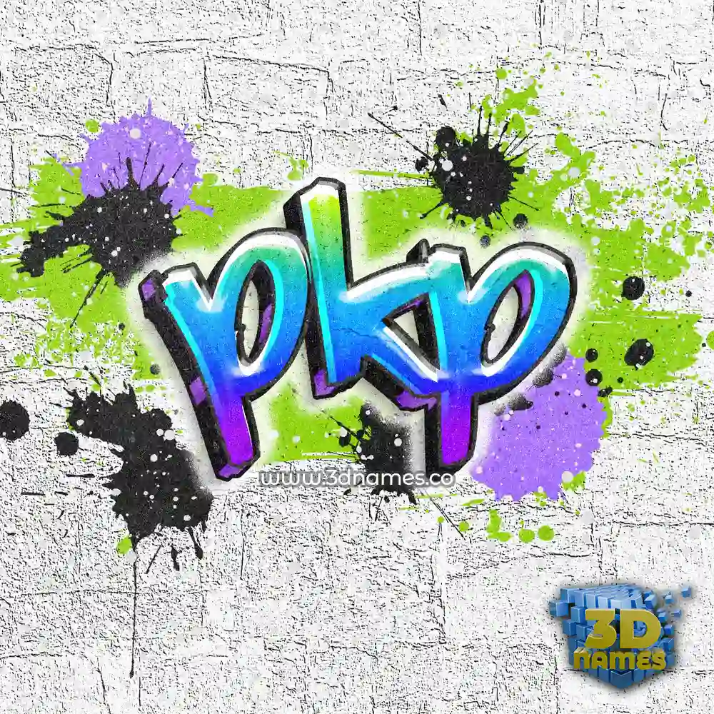 pkp in Graffiti Grunge style - 3D name wallpaper