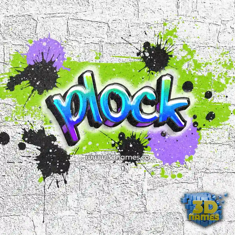 plock in Graffiti Grunge style - 3D name wallpaper