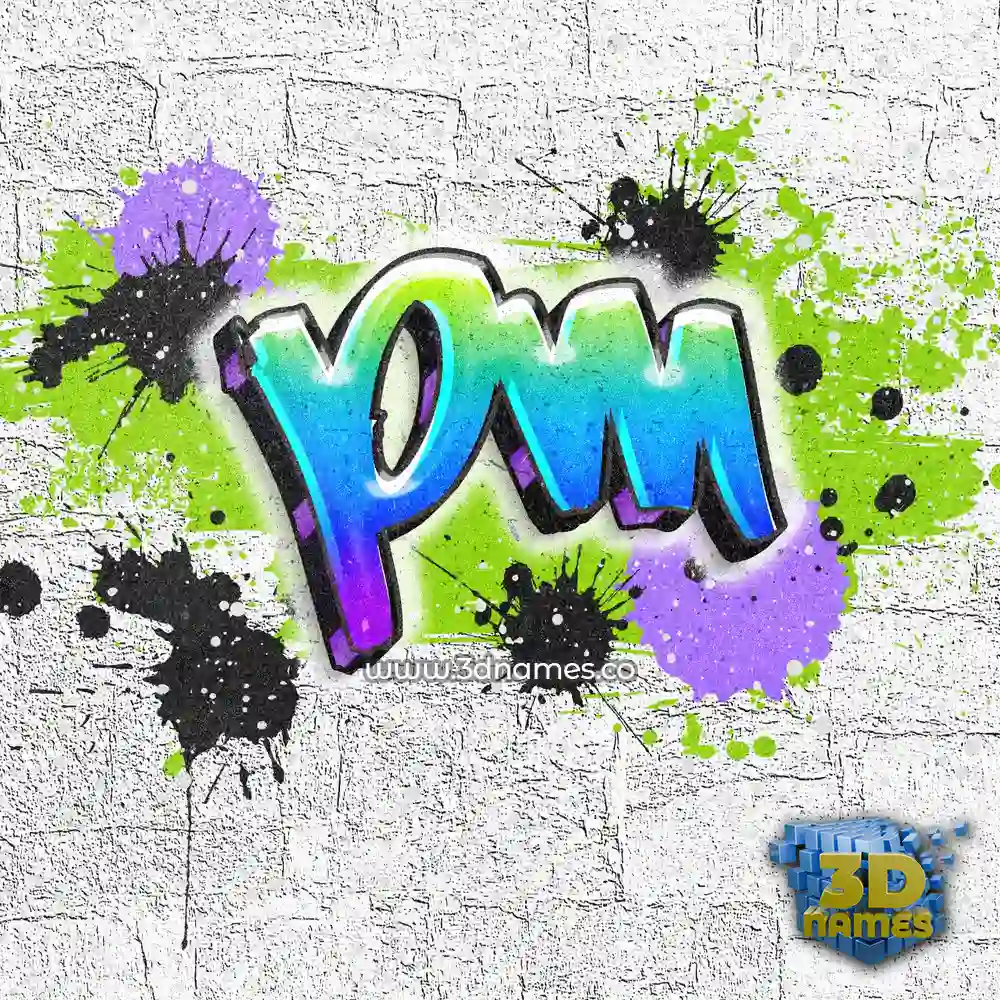 pm in Graffiti Grunge style - 3D name wallpaper