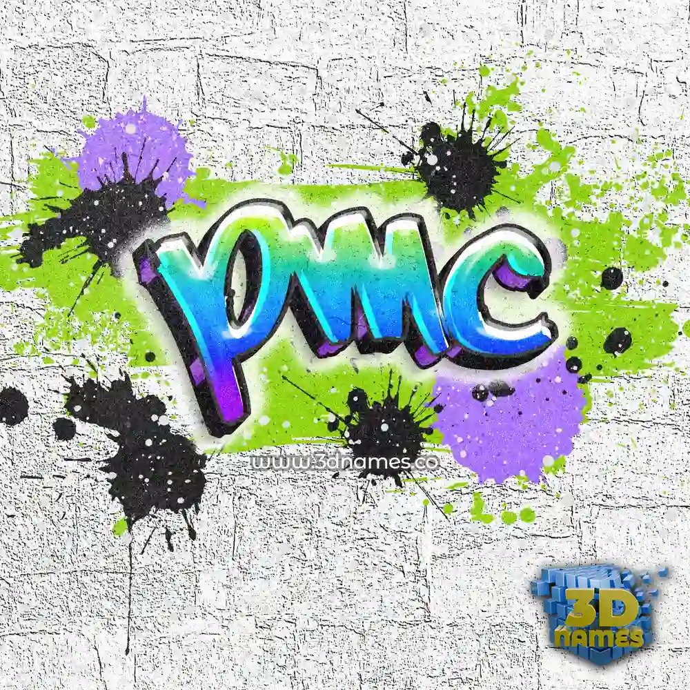 pmc in Graffiti Grunge style - 3D name wallpaper