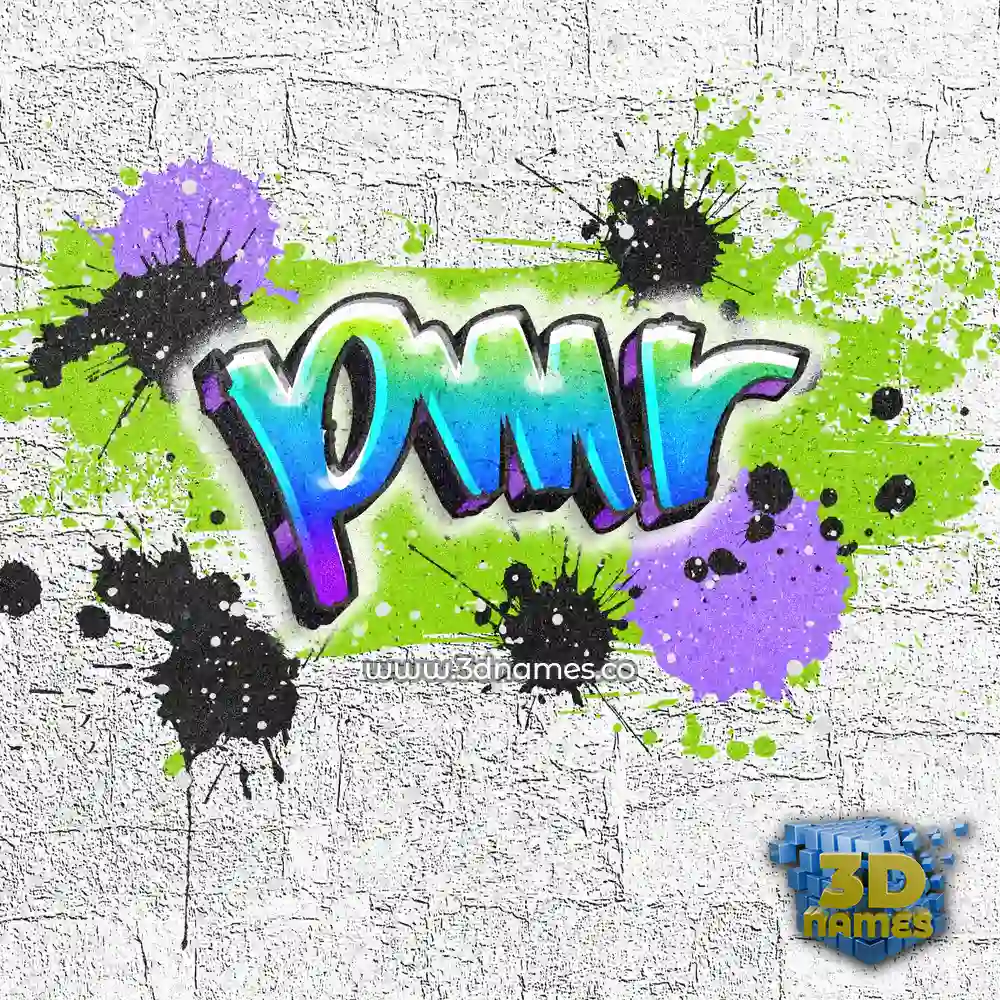pmr in Graffiti Grunge style - 3D name wallpaper