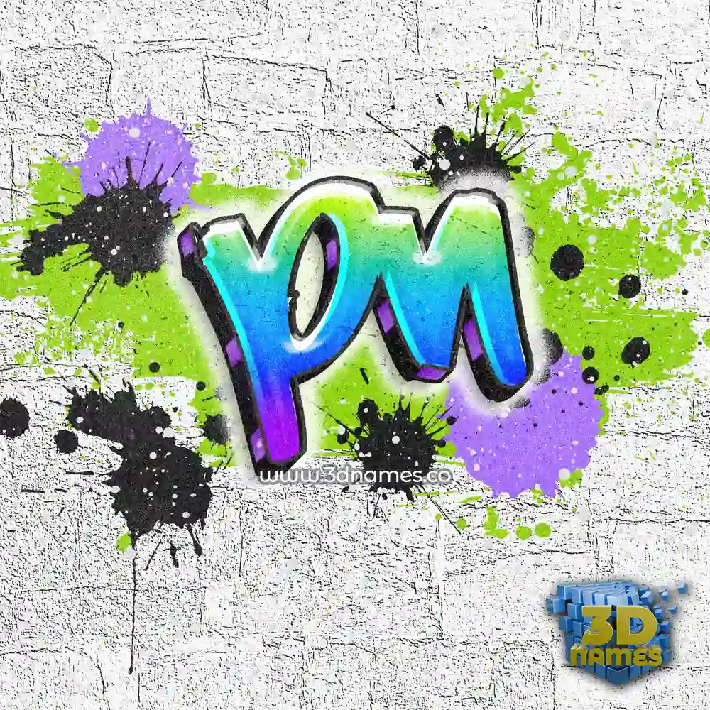 pn in Graffiti Grunge style - 3D name wallpaper