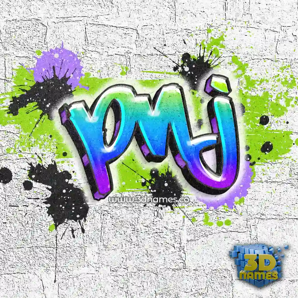 pnj in Graffiti Grunge style - 3D name wallpaper