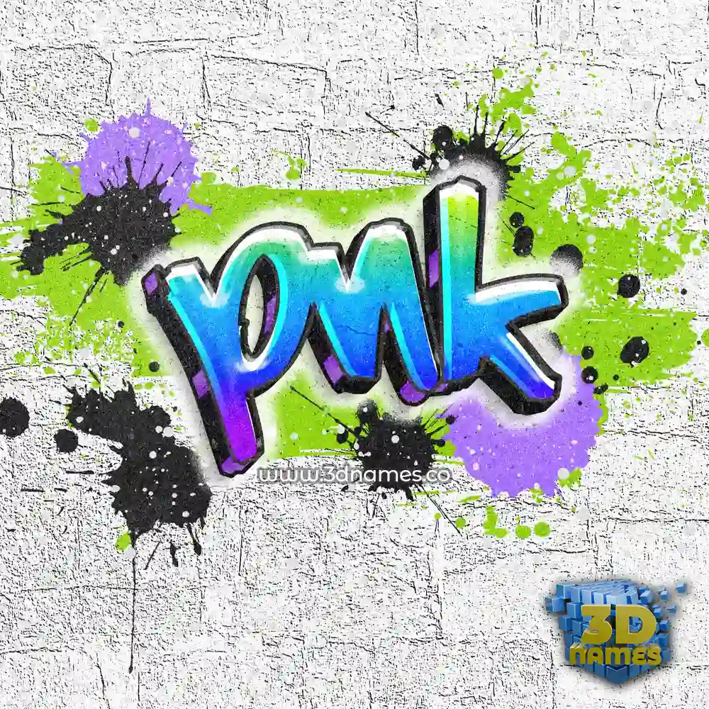 pnk in Graffiti Grunge style - 3D name wallpaper