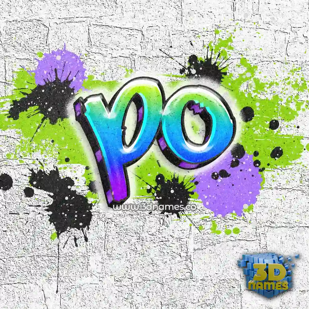 po in Graffiti Grunge style - 3D name wallpaper