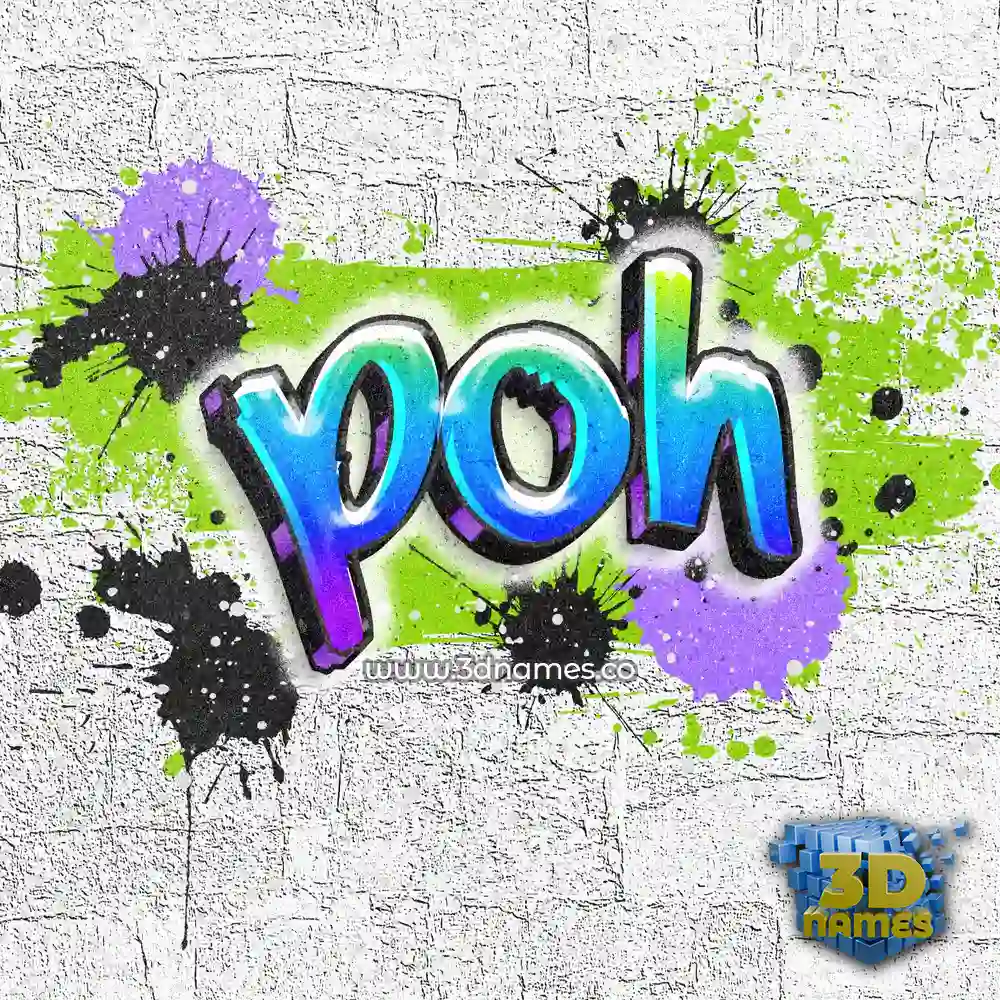 poh in Graffiti Grunge style - 3D name wallpaper