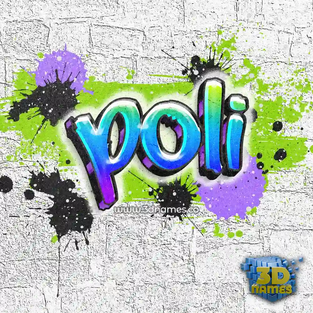 poli in Graffiti Grunge style - 3D name wallpaper