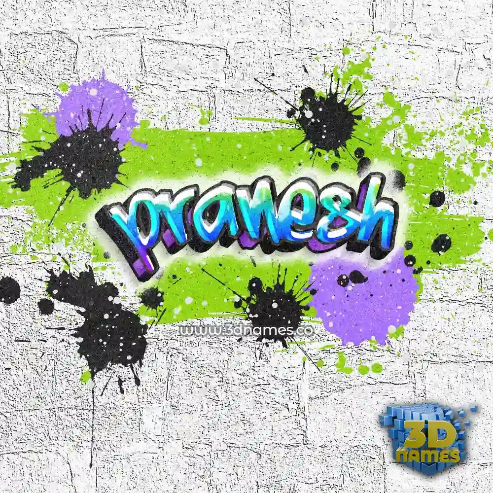 pranesh in Graffiti Grunge style - 3D name wallpaper