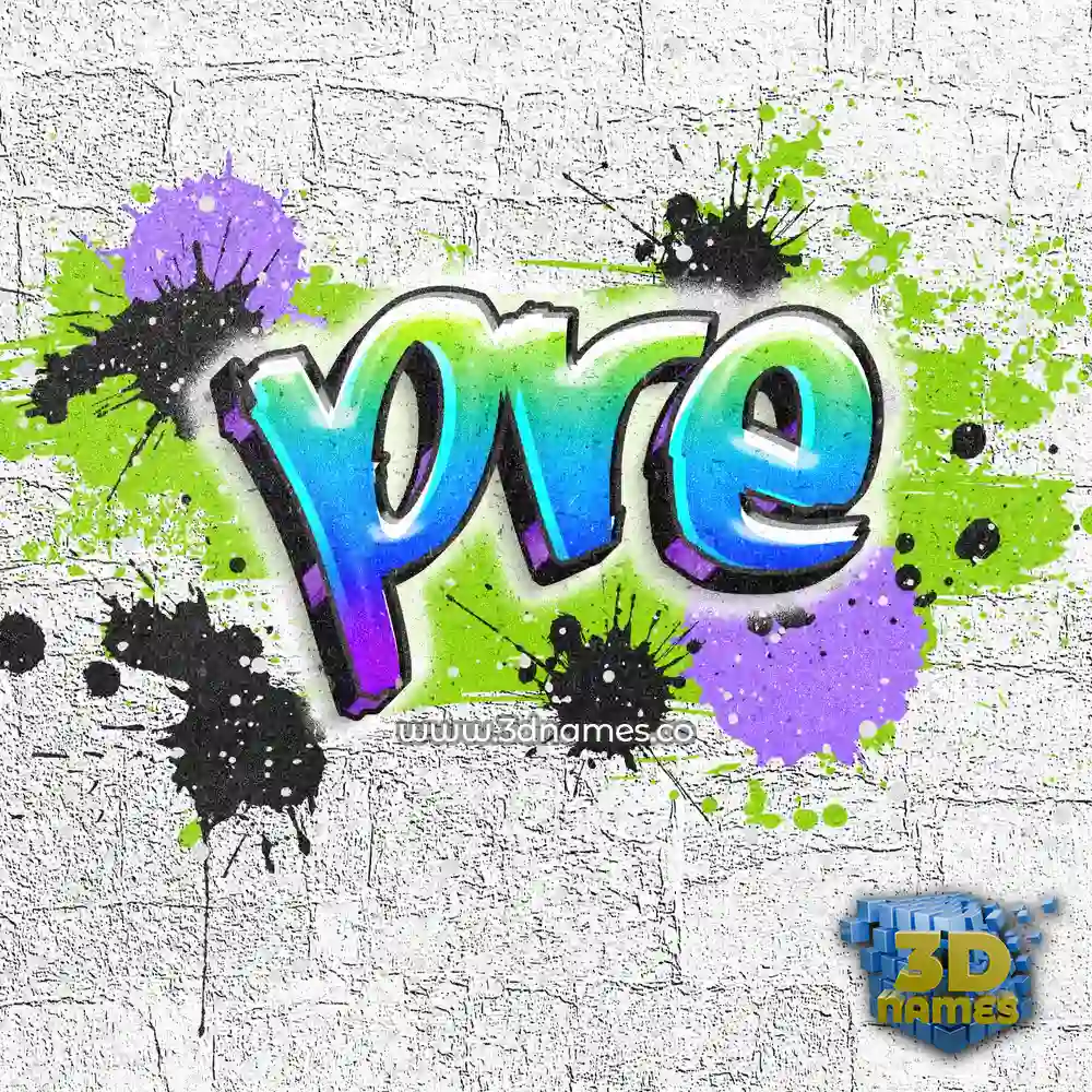 pre in Graffiti Grunge style - 3D name wallpaper