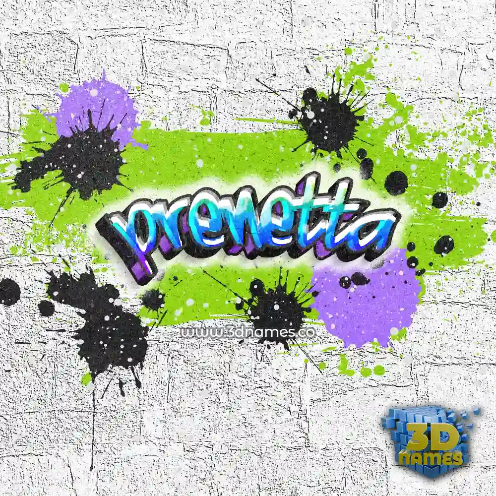 prenetta in Graffiti Grunge style - 3D name wallpaper