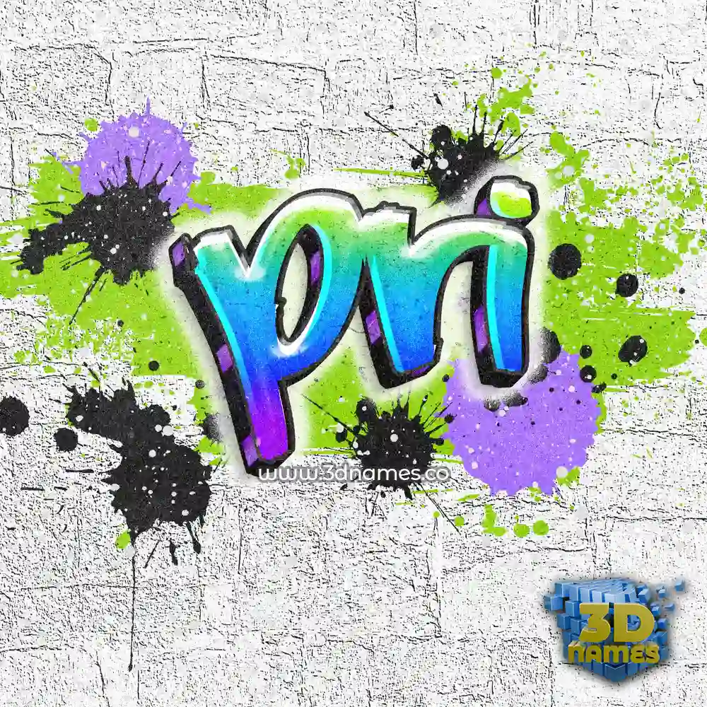 pri in Graffiti Grunge style - 3D name wallpaper