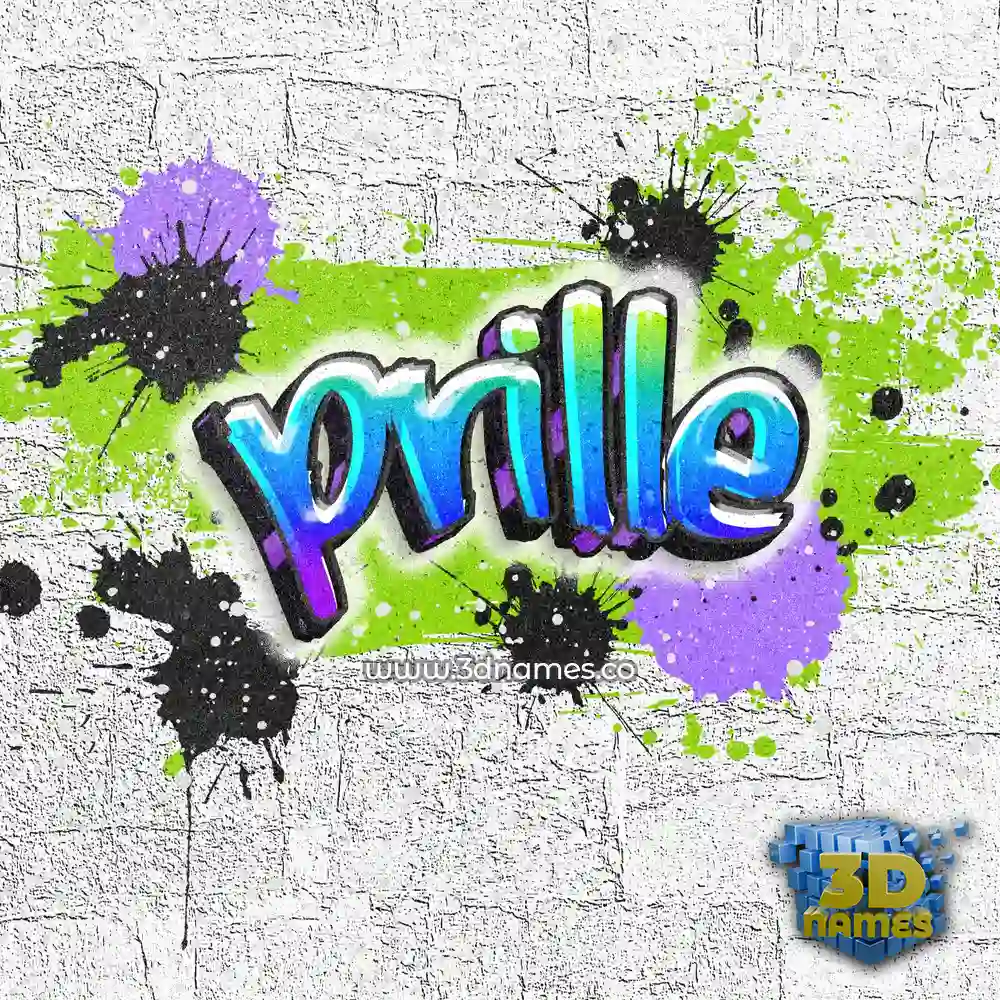 prille in Graffiti Grunge style - 3D name wallpaper