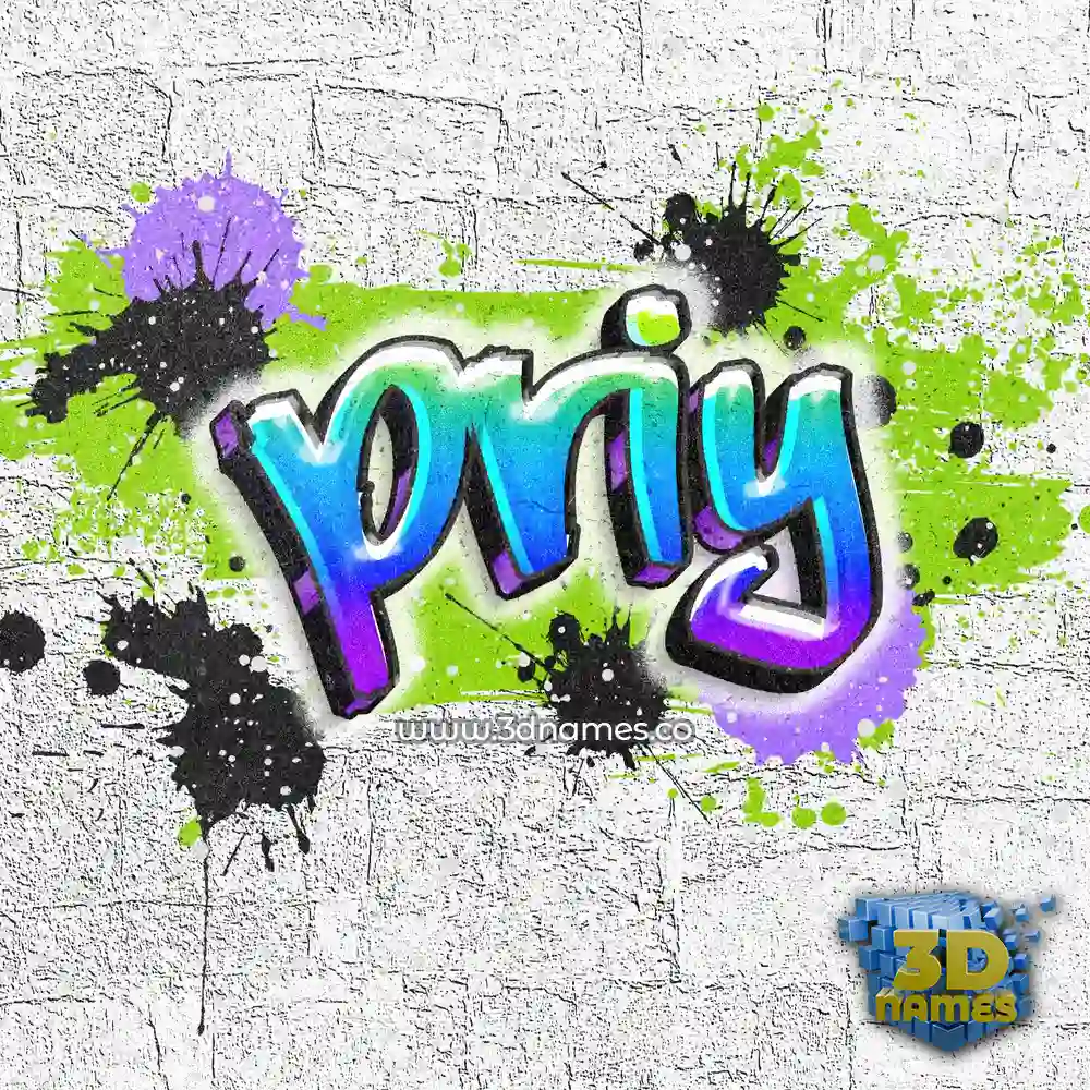 priy in Graffiti Grunge style - 3D name wallpaper