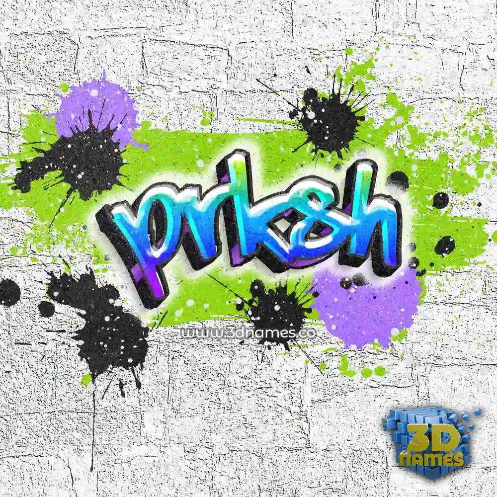 prksh in Graffiti Grunge style - 3D name wallpaper