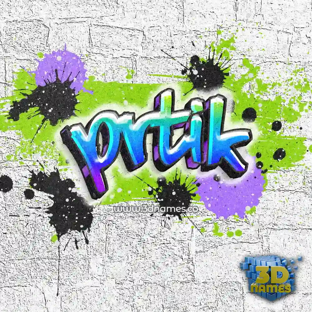 prtik in Graffiti Grunge style - 3D name wallpaper
