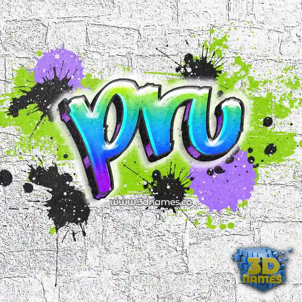 pru in Graffiti Grunge style - 3D name wallpaper