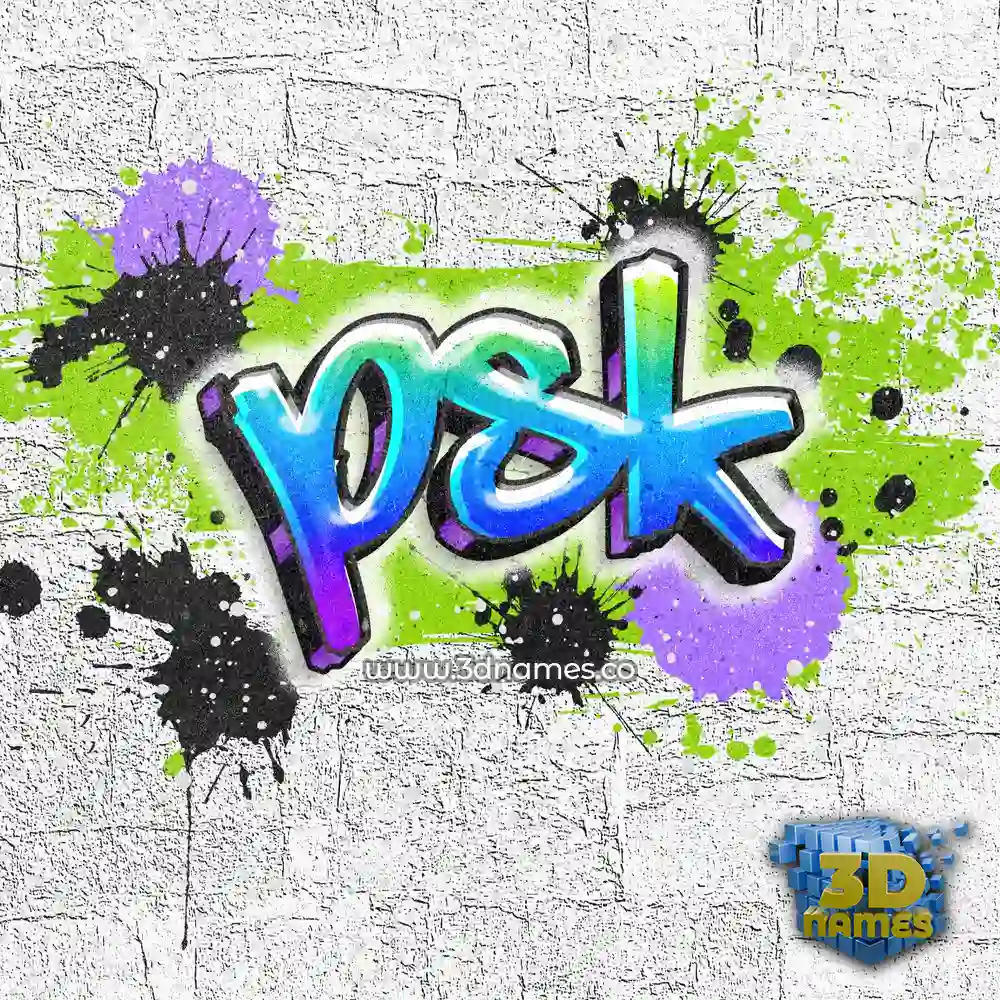 psk in Graffiti Grunge style - 3D name wallpaper