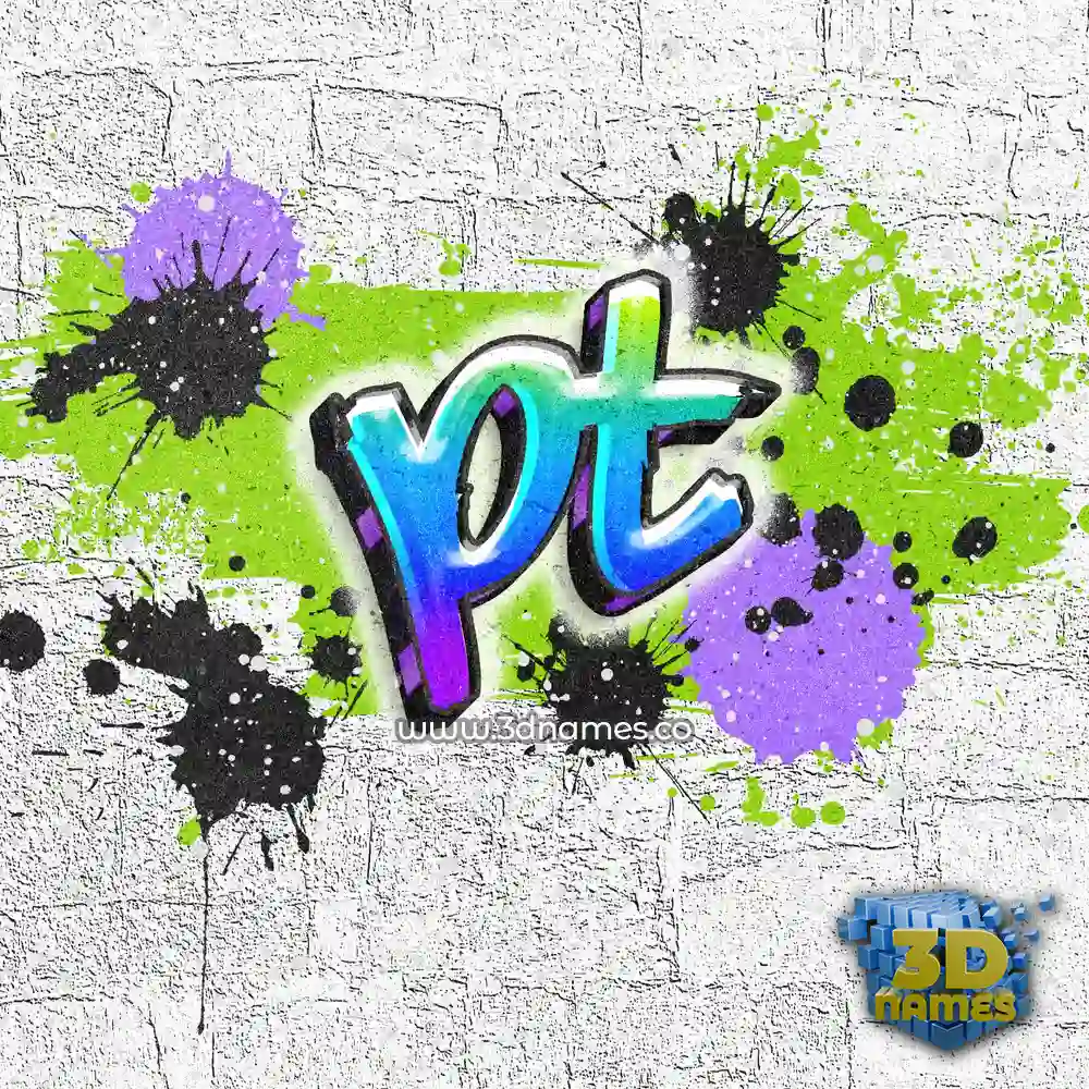 pt in Graffiti Grunge style - 3D name wallpaper
