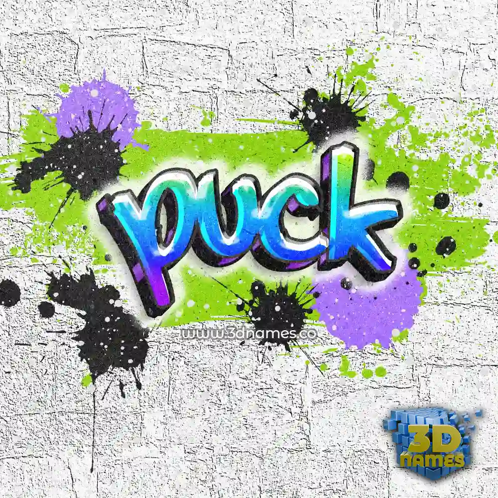 puck in Graffiti Grunge style - 3D name wallpaper