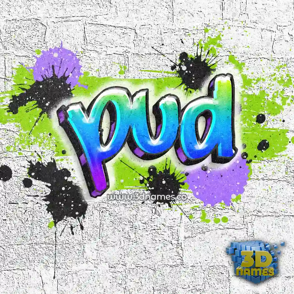 pud in Graffiti Grunge style - 3D name wallpaper