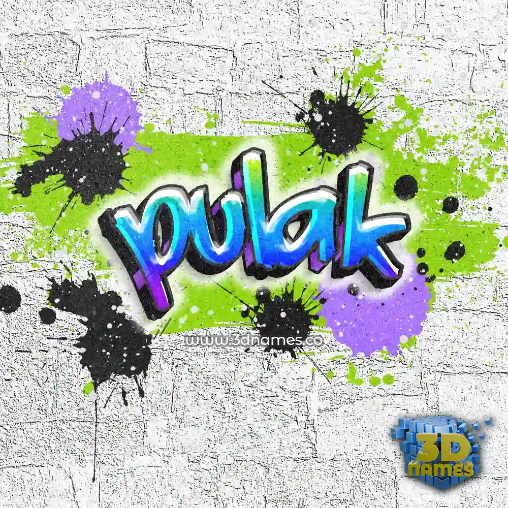 pulak in Graffiti Grunge style - 3D name wallpaper