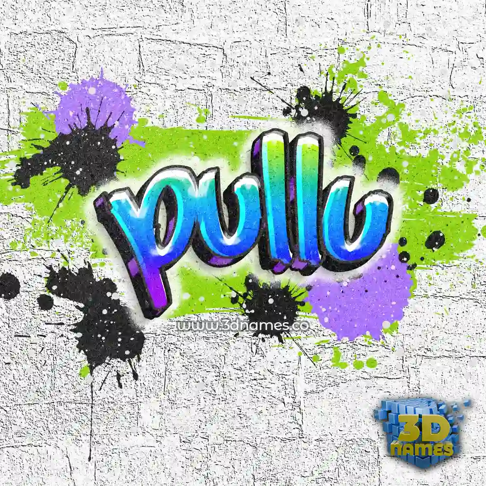 pullu in Graffiti Grunge style - 3D name wallpaper